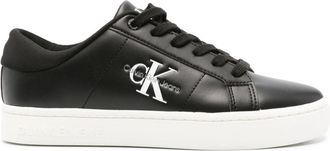 Calvin Klein Jeans debossed-logo leather sneakers - women - Leather - 40 - Black