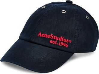 Acne Studios Cuddy Waxed Canvas Adjustable Baseball Cap in Evening Blue at Nordstrom
