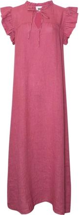 Tiffany & Co. Frill Lange Jurk Betty Pink - Dames - Casual kleedjes - Rood - M/L - Kleedjes