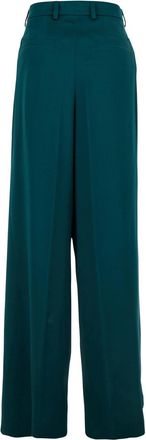 Dries Van Noten Womens Blue Fabric Trousers With Belt Loops Acetate