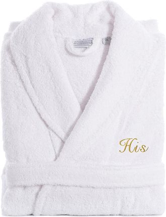 Linum Home Textiles Embroidered His Terry Bathrobe
