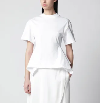 Alaia Panelled cotton T-shirt in white