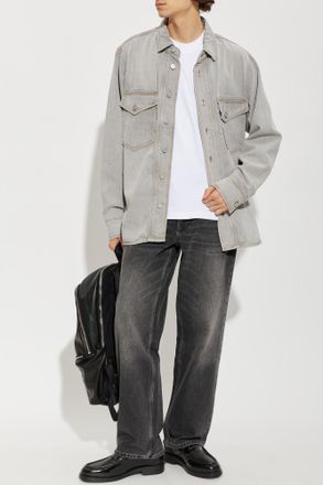 AllSaints Denim Shirt Albin, Mens, Grey