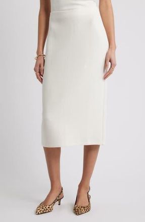 Caslon Ottoman Knit Midi Skirt in White Hot at Nordstrom Rack, Size Medium