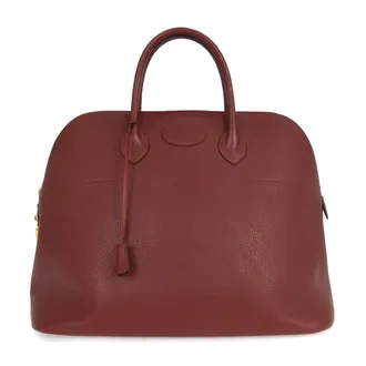 Herm&egrave;s Bolide Bag Ardennes Red Leather Handbag (Pre-Owned)