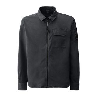C.P. Company Light Jackets, male, Blue, Size: 2XL Gabardine Utility Shirt