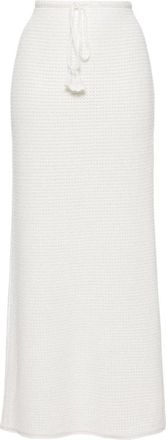 Self Portrait Paillet Maxi Rok Ivoor Wit - Dames - Maxi Rokken - Wit - M - Pailletten - Rokken