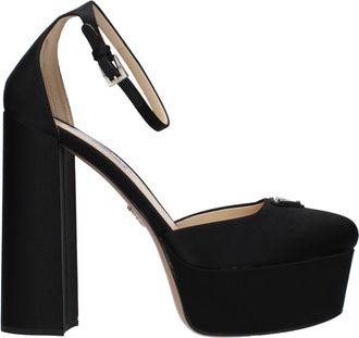 Prada Mujers Sandalias de sat&eacute;n negro