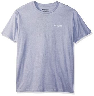 Columbia Mens PFG Graphic T-Shirt, Grey Heather/Nation, X-Large