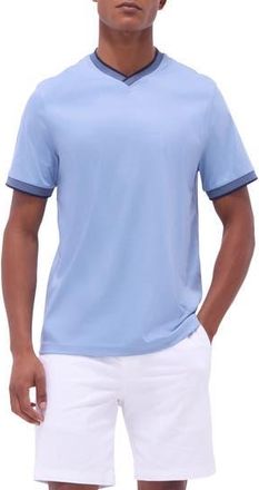 Bugatchi Pima Cotton V-Neck T-Shirt in Air Blue at Nordstrom Rack, Size Xx-Large