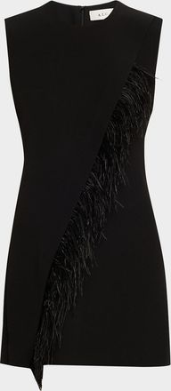 A.L.C. Beck Feather-Trim Mini Dress