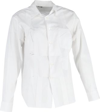 Comme Des Gar&ccedil;ons Comme Des Gar&ccedil;ons Cutout Long Sleeve Shirt in White Cotton