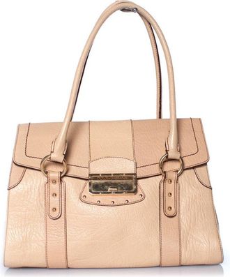 Dolce & Gabbana Beige Grained Leather Handbag (Authentic Pre-Loved)
