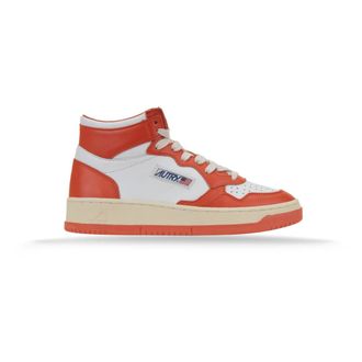 Autry Sneakers, female, Orange, Size: 7 US Lace-Up Womens Leather Sneakers