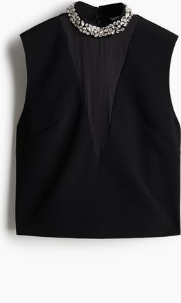 H&M Top mit Strassverzierung - Schwarz