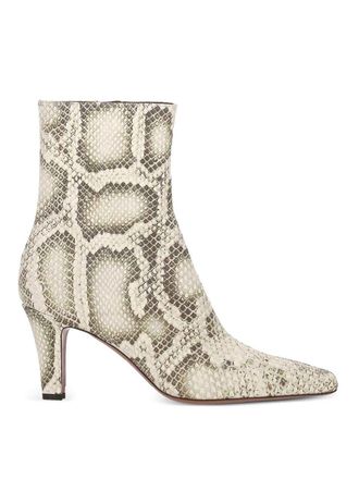 PARIS TEXAS Snakeskin heeled ankle boots