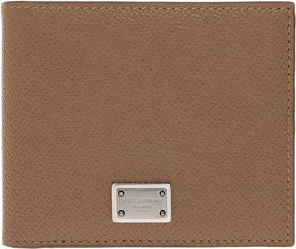 Dolce & Gabbana Kalfsleren Bifold Portemonnee - Heren - Portefeuilles - Bruin - ONE Size - Leer - Accessoires