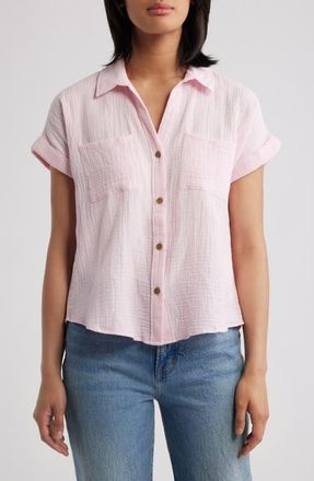 Beach Lunch Lounge Chicago Gauze Shirt in Pale Pink at Nordstrom, Size X-Large