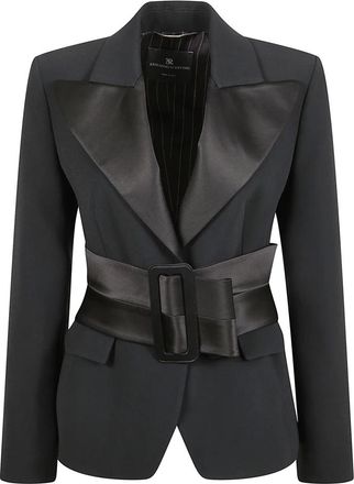 Ermanno Scervino Korte Blazer - Dames - Blazers - Zwart - S - Leer - Jassen