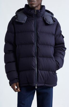 Moncler Montgenevre Virgin Wool Down Puffer Jacket in Navy at Nordstrom, Size 2