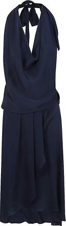 Nouvelle/Silk95Five Blauwe Rugloze Jurk met Rok - Dames - Casual kleedjes - Blauw - XS - Kleedjes