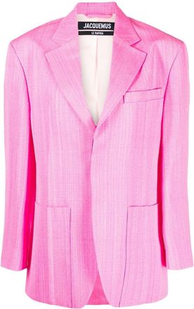 Jacquemus La Veste DHomme single-breasted blazer - women - Silk/Cotton/Acetate/Spandex/Elastane/Viscose - 38 - Pink