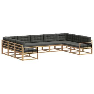 vidaXL Vidaxl Set Di Divani Da Esterno 9 Pz Bianco E Antracite