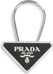 Prada Metalen Sleutelhanger - Heren - Sleutelhangers & Tashangers - Zwart - ONE Size - Leer - Accessoires