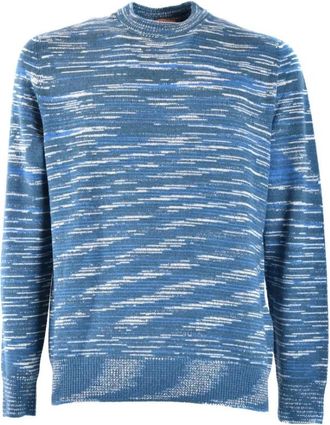 Missoni Luxueuze Multicolor Truien - Heren - Cashmere truien - Blauw - M - Kasjmier - Truien & Vesten