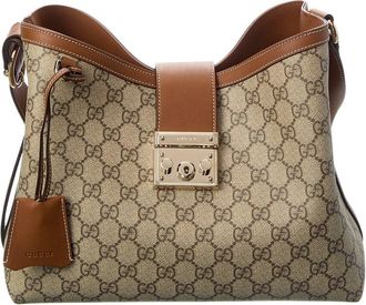 Gucci Padlock Gg Supreme Canvas & Leather Shoulder Bag