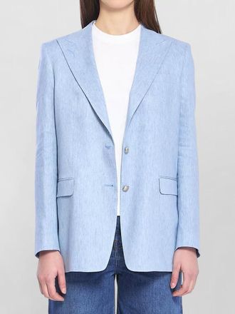Tagliatore single breasted stretch linen cotton jacket