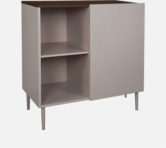 Sweeek Aparador, Mueble De Almacenamiento De Metal Y Decoraci&oacute;n De Madera 1 Puerta 80cm