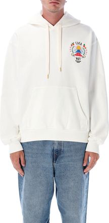 Casablanca Mens Casa Way Mountain Embroidered Hoodie - Ivory Cotton - Size X-Large