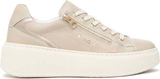 Nero Giardini Womens Cairo Leather Zipper Sneaker In Taupe