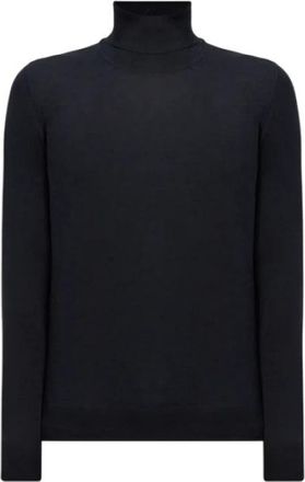 Gran Sasso Textured Turtleneck Sweater - Heren - Coltruien - Blauw - M - Wol - Truien & Vesten