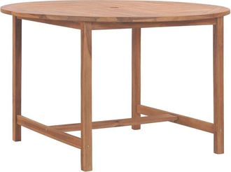 vidaXL Mesa de comedor de jardín madera maciza de teca Ø110x75 cm vidaXL