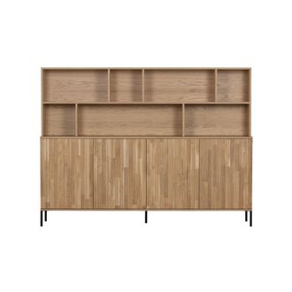 Woood Aparador de madera roble natural con base met&aacute;lica