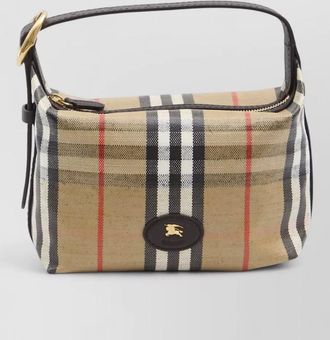 Burberry highlands mini check leather tote bag
