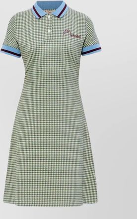 Marni cotton checked polo-collar mini dress