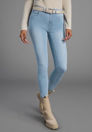 Arizona Skinny-fit-Jeans ARIZONA Ultra Stretch, Damen, Gr. 34, N-Gr, blau (bleached), Denim/Jeans, Obermaterial: 63% Baumwolle, 32% Polyester, 5% Elasthan, sk