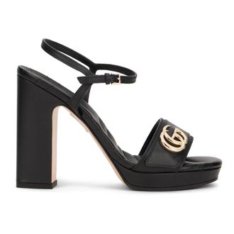 Gucci High Heel Sandals, female, Black, Size: 8 1/2 US GG Marmont Sandal