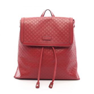 Gucci Red Color Leather Backpack (Pre-Owned)