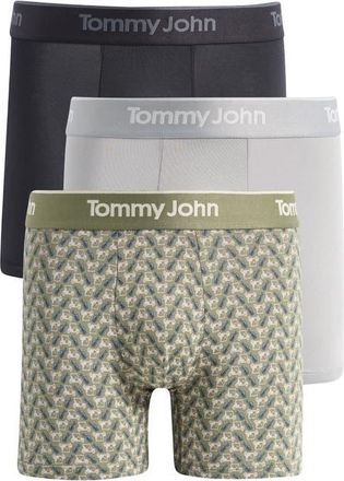 Tommy John Assorted 3-Pack Second Skin 4-Inch Stretch Modal Boxer Briefs in Black/monument/golf Carts at Nordstrom, Size X-Large