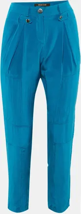 Roberto Cavalli Blue Silk Trousers