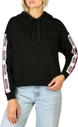 Moschino Womens Tape Detail Hoodie Black Cotton - Size Medium