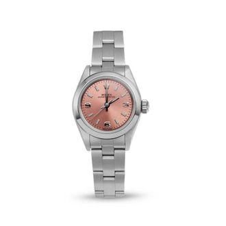 Rolex Pre-owned Rolex Oyster Perpetual Automatic Chronometer Pink Dial Ladies Watch 67180