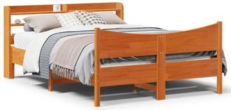 vidaXL Vidaxl - Estructura Cama Con Cabecero Madera Pino Marr&oacute;n Cera 150x200 Cm
