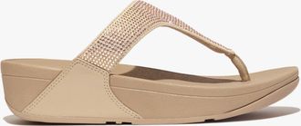 FitFlop Fitflop LULU CRYSTAL Womens Toe Post Latte Beige - Size UK 8