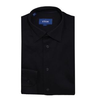 Eton Casual Jersey Shirt - Heren - Casual Overhemden - Zwart - 2XL - Katoen - Overhemden
