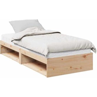 vidaXL Sof&aacute; Cama Con Colch&oacute;n Madera Maciza De Pino 90x190 Cm Vidaxl